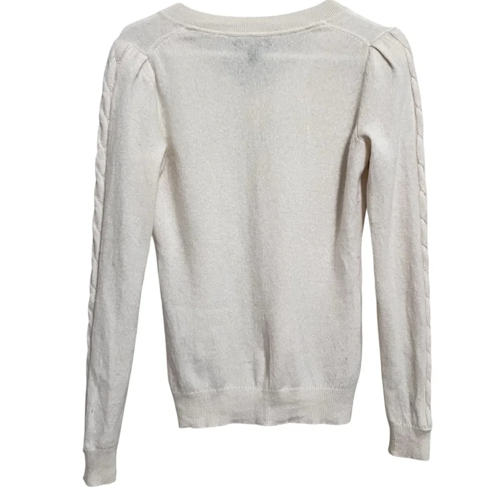 100% Cashmere Charter Club Luxury Ivory Sweater Size Small